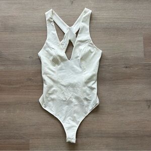Free People NWT White V Neck Bodysuit